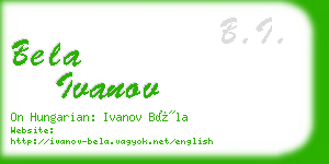 bela ivanov business card